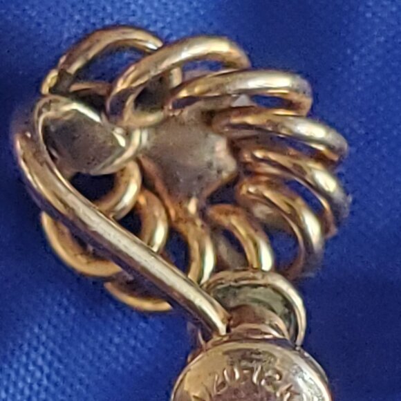 Vtg Signed Tru-Kay Earrings 12K Gold-filled Spiral Swirl Natural Pearl Classic - Picture 5 of 10